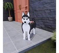 Dog Planter Plant Pots, Cute Animal Shaped Cartoon Planter Modular Design Garden Planters for Indoor Outdoor Garden Decoration, Easy to Install(Husky)