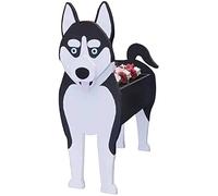 Dog Planter Plant Pots, Cute Pet Dog Planter Box Plant Flower Pot with Drainage Design Container for Indoor Outdoor Garden Decorations, PVC Material(Husky)