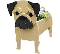 Dog Planter Plant Pots, PVC Material Animal Shaped Flower Pot, Cute Goat,Cow Design, Indoor Outdoor Plants Storage Container for Home Decoration(French Bulldog)