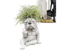 Dog Planter Pot - Resin Funny Cute Animal Home Decoration, Dog Flower Planter with Drainage Hole, Small Cactus Pot, Indoor Outdoor Vase for Windowsill Desktop Shelf Bedroom Living Room Balcony Garden