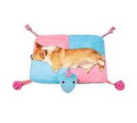 Dog Play Mat, Entertain Carpet Squeaky Toys, Dogs Interactive Treat Game Boredom Relief Feeding Mat with Squeaky Toy for Puppy, Satisfies Natural Instincts 18.5x18.5 Inches