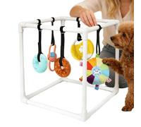 Dog Playground, Assembly Frame With 5 Interactive Toys, Indoor Activity Training Station, Durable Pet Enrichment Play Set For Teething Calming Boredom Relief House Floor Exercise Puppies And Small Dog