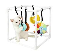 Dog Playground - Assembly Frame with 5 Toys, Interactive Indoor Pet Gym | Hanging Dog Toys for Training, Teething, Calming, and Boredom Relief | Cat Toy Floor Play Area for Dogs at Home, House