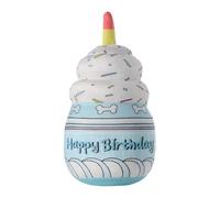 Dog Plush, Toy Cake, Novelty Scent Dual Filling Hidden Pocket Fluffy Fabric Multi Texture Quiet Squeaker Bite Safe Easy Refill, Chewer Teething for Home Park Training Yard Outdoor 7.87x3.94x1.97inches