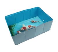 Dog Pool Foldable, Pet Tub Square PVC Bath Station, Stable and Comfortable Pool Anti-Slip Interior Reinforced Walls, for Puppies Cats Small Animals Travel Friendly, 25.2x13.39x8.07 inches