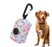 Dog Poop Bag Holder, Portable Waste Dispenser, Zipper Pouch Accessory, Outdoor Pet Cleanup Organizer Providing Secure Carabiner Attachment Storage Convenience, 9x5.5x4.5cm, for Walks Parks Travel