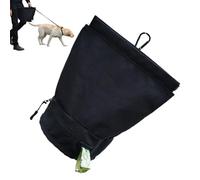 Dog Poop Bag Holder - Waterproof Reusable Waste Bag Dispenser for Small to Large Dogs | Portable Pet Poop Bags Carrier, Easy Attach Clip for Puppy Walking Garden Picnic Travel,24x21x13.5cm Gray Black