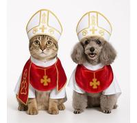 Dog Pope Costume,Cat Pope Costume,Pet Pope Outfit,Pet Costume Accessory for Small Dogs Cats Outfit,for Pet Parties,Festival Celebrations and Entertainment (XL)