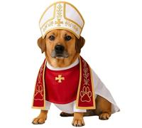 Dog Pope Costume, Cat Pope Costume, Pet Popes Outfit, or Small Dogs Cats Outfit,for Pet Parties, Festival Celebrations and Entertainment, Washable, Easy to Dry (Dog,S*2-3kg)