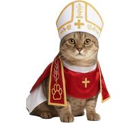 Dog Pope Costume,Pet Costume Accessory for Small Dogs Cats Outfit,for Pet Parties, Festival Celebrations and Entertainment (Cat,S)