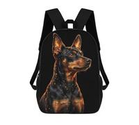 Dog Portrait with Golden Sparkles Mochilas Impresas En 3D Para Niños 17inch Mochilas De Moda Informales Para El Día A Día, Bolsas De Viaje, Mochilas Informales Para Exteriores Para Niños Y Niñas