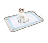 Dog Potty Tray, Pet Toilet Training Pad Holder for Indoor Control | Silicone Leak Proof with Raised Edge, Easy Clean Washable for Base Apartment Bedroom Floor Use Storage System