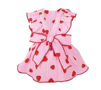 Dog Princess Harness - Cute Floral Dress, Breathable Bow Tie Outfit, Adjustable Drawstring Buckle, Small Pet Apparel | Stylish Puppy Cat Clothing Use, Ideal Dress Choice For Female Dogs Girls