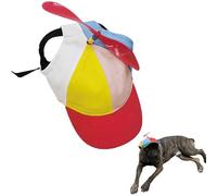 Dog Propeller Hat, Adjustable Rainbow Pet Cap with Helicopter Design for Cats & Dogs, Adorable Sunproof Breathable Dog Baseball Hat (Red, Small)