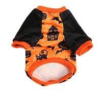 Dog Pumpkin Cat Bat House Halloween Camisa de Mascotas Soft Soft Plush (L)