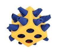 Dog Puzzle Balls, Puppy Treat Dispenser Slow Feeder Toy, Interactive Animals Plush, Stimulation Enrichment Ball, Chew Interactive Toys for Small Medium Large Dogs, Yellow, Green