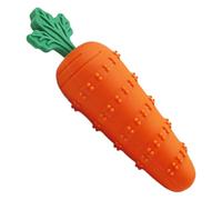 Dog Puzzle Feeder Toy, Interactive Chewable Teether, Silicone Squeaky Design Teeth Cleaning Feature Carrot Shape for Training, Anxieties, Feeding, 6.22x1.89x2.01 Inches