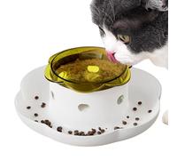 Dog Puzzle Slow Feeder, Interactive Training Treat Dispenser, Push Feeding Bowl for Boredom Relief and Mental Stimulation, 9.65x9.65x4.53 Inches, Titanium, Yellow