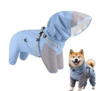 Dog Raincoat, Cachorro con capucha clara, ajustable para mascotas, ropa reflectante impermeable para perros y puppies, Nighttime Visibility, Outdoor Walks, Red, Blue, M, L, XL