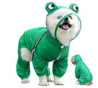 Dog Raincoat Frog, Waterproof Puppy Rain Coat, Clear Hooded Dog Rain Jacket, Breathable Dog Poncho, Reflective Strip Dog Coat, Lightweight Dog Rain Gear, Pet Rain Jacket, Outdoor Dog Apparel