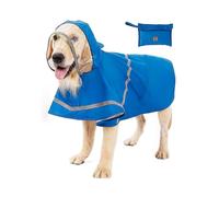 Dog Raincoat Hooded Poncho, Waterproof Adjustable Pet Raincoat with Reflective Strip, Lightweight Dog Rain Jacket Suitable for Small Medium Large Dogs