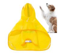 Dog Raincoat, Polyester Yellow Puppy Rain Poncho With Reflective Strip, Cute Duck Shape Design, Waterproof And Adjustable For Outdoor Travel & Walking, 60g, 65g And 70g