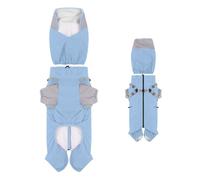 Dog Raincoat, Puppy Impermeable Jacket with Clear Hood, Ajustable Fit Reflective Pet Clothes, Lightweight Hooded Coat for Medium to X-Large Dogs, Nighttime Visibility, Red, Blue