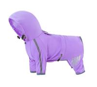 Dog Raincoat Waterproof Reflective Dog Raincoats For Small Medium Dogs With Adjustable Straps Lightweight Easy To Clean Pet Rain Jacket For Bichon Yorkie Terrier Poodle Labrador Retriever(Purple,L)