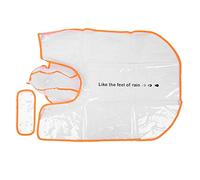 Dog Raincoat Weather Protection | PU Transparent Orange Trim Hooded Rain Jacket for Dogs & Cats | Pet Rain Cape Coat for Walking in Rain/Outdoor Use | Multiple Sizes XS to 6XL (5XL)