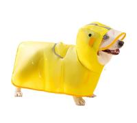 Dog Raincoat, Yellow Puppy Rain Poncho, Polyester Material, Reflective Strip, Cute Duck Shape, Adjustable Fit, Waterproof Dog Apparel, Outdoor Travel, Walking, Small-Medium, 1-Pack