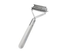 Dog Rake Grooming Brush, Comb Tool, 7.56x3.43 Inches, Double-Sided Blade Design, Detangling, Long Short Furs, Pet Hair Remover for Home Salon Use on Cats Dogs