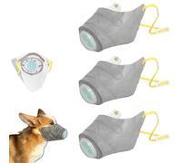 Dog Respirator Mask, Adjustable Dog Respirator Muzzle, Dog Gas Mask, Dog Filter Muzzle for Filter Air Pollutants,Reusable Dog Face Mask,Dust Masks for Small, Medium and Large Dogs (Large,Grey *3)
