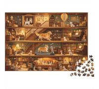 Dog Room Puzzle 1000 Piezass Reciclable Material Cozy Interior Puzzles para Adultos Regalo y Actividad Divertida para el Hogar Excelente Idea de Regalo para Hombres 70x50cm/1000 Piezas