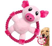 Dog Rope Toy - Cartoon Animal Shape Chew Game With Squeaker Net Bag