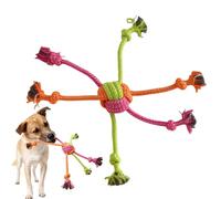 Dog Rope Toy - Enrichment Tough Cotton Chew and Pull Toy for Dogs | Suministros interactivos para mascotas para jugar en interiores y exteriores, limpieza del té, entrenamiento de conducta, diversión