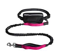 Dog Running Lead, Hands Free Dog Leash with Zipper Pouch, Dogs Walking Belt for Running and Walking The Dogs (Rose Red)