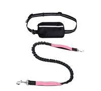 Dog Running Lead, Hands Free Dog Leash with Zipper Pouch, Dogs Walking Belt for Running and Walking The Dogs (Pink)