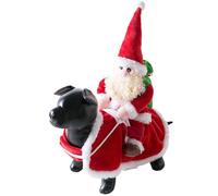 Dog Santa Costume, Pet Costume for Dogs, Festive Riding Dog Outfit with Hat, Adorable Christmas Cosplay Suit for Pets, Dress-Up for Holiday Parties and New Year