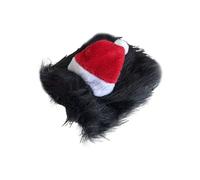 Dog Santa Hat, Pet Christmas Traje, Adorable and Funny Winter Hat with 10,2 x 6,3 pulgadas Size, Holiday Accessory for Family Parties, Small, Big, Outdoor, Festivities, Black Brown White