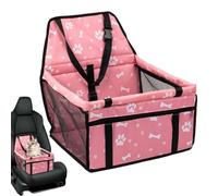 Dog Seat Car, Pet Cars Seat Travel Bed, Storage Pockets Breathable with Non-Slip Bottom, Comfortable Puppy Carseat for Outdoor Trips, Vet Visits, Daily Commuting, and Park Outings