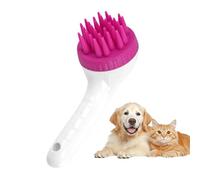 Dog Shampoo Brush, Long Handle Pet Scrubber, Soft Silicone Exfoliator, Press Dispensing, Grooming and Massaging, Perfect for Dogs, Cats, and Small Pets, 19x7.5x9cm Pink Blue Green