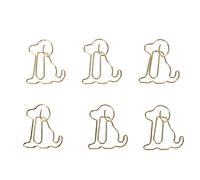 Dog Shape Paper Clips Cute Metallic Rust Proof Improved Slip Resistance for Office Home Students Gold 100 Pieces