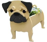 Dog Shaped Planter Pot Wooden Flowerpot Potted Ornaments,Animal Shaped Cartoon Planters Succulent Plant Pots,Cute Pet Puppy Dogs Flower Pot for Indoor Outdoor Gardening Decorations