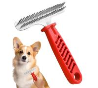 Dog Shedding Rake - Stainless Steel PP 14x11cm | Undercoat Grooming Comb, Pet Hair Tool | Matted Hair Removal Brush For Dogs Cats Home Travel Camping Use