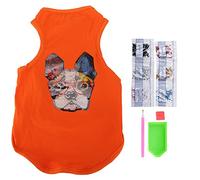 Dog Shirt Adorable Bulldog Pattern Puppy Sweatshirt Rhinestone Painted Pet Vest for Doggie Wearing Soft Elastic Material Easy Pullover Design for Maltese Pomeranian (L)