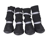 Dog Shoes, 4PCS Anti Slip Sole Winter Dog Booties with Reflective Straps for Winter Snowy Day, Summer Hot Pavement, Outdoor Walking (l)