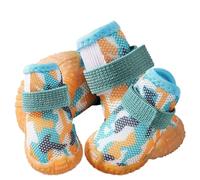 Dog Shoes - 4PCS Mesh TPR Beef Tendon Sole | Breathable Boots Paw Protectors | Non Slip Wear-Resistant Footwear For Summer Hot Pavement, Outdoor Walking, Indoor Hard Floors