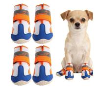 Dog Shoes - Dog Boots | Anti-Slip Adjustable Puppy Booties | Breathable Dogs Boots For Summer | For Outdoor Outside Winter Snow Rain Summer Walking Floors Pavement Hardwood Dachshund Bulldog