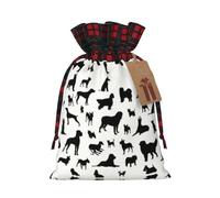 Dog Show - Bolsa de Navidad a cuadros a juego con cordón, 4.7 x 6.9 pulgadas para Navidad, Halloween
