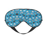 Dog Show - Máscara de ojos suave y cómoda para dormir, ajustable, funda opaca reversible para descansar